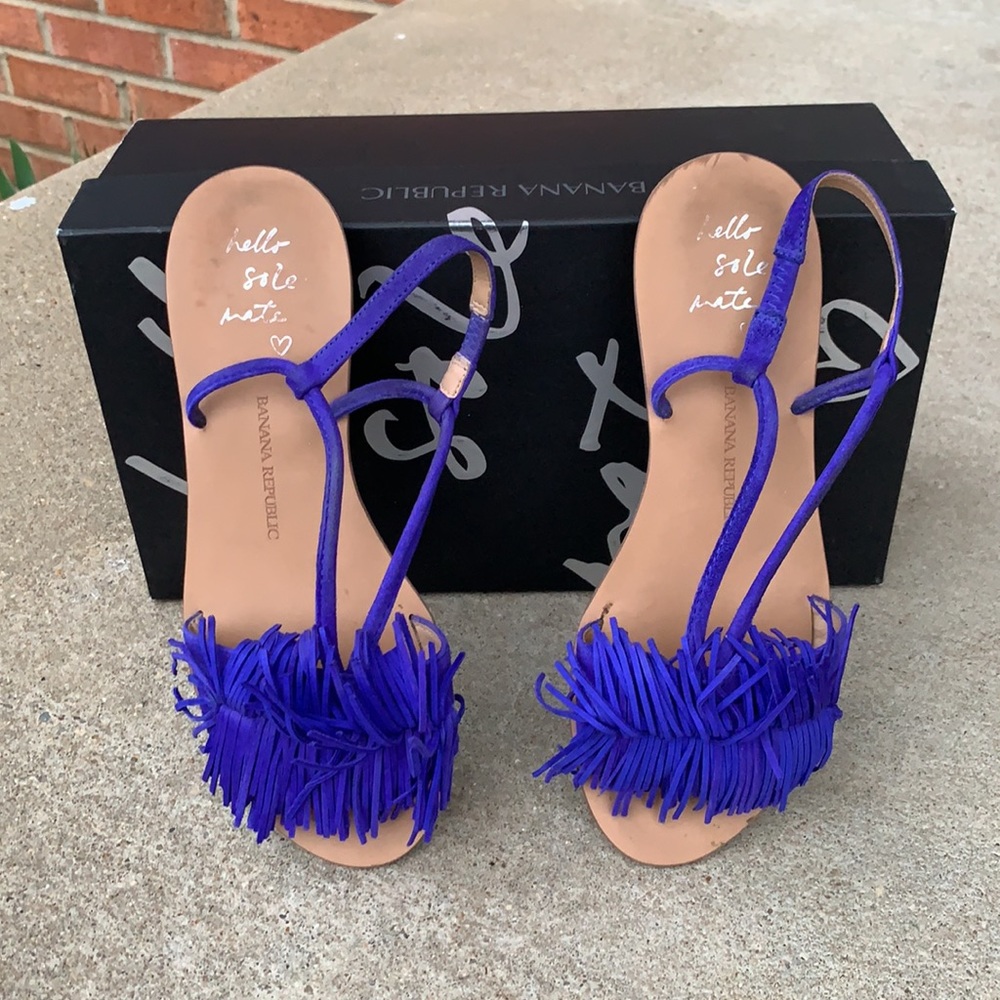 Banana Republic Neocob suede fringe sandals